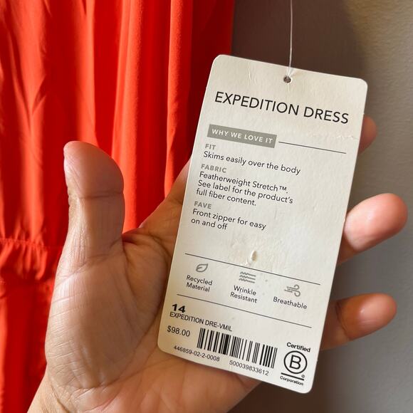 Athleta Expedition Dress‎ Vermillion Dress Size 14 - Picture 6 of 7